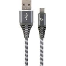 Gembird CABLE USB-C 2M SPACEGREY/WHITE/CC-USB2B-AMCM-2M-WB2 GEMBIRD