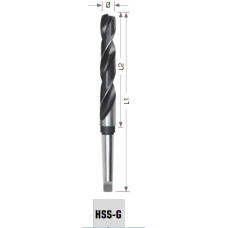 Exact Metalo grąžtas su Morzės kūgio kotu DIN345 HSS-G Ø23,0mm, Exact