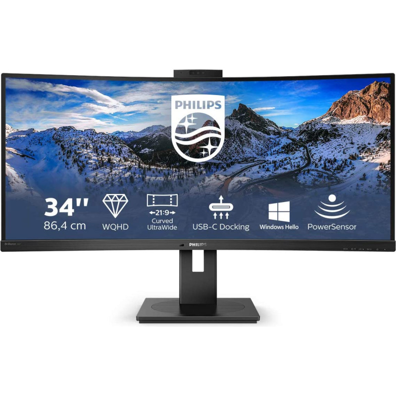 Philips 346P1CRH/00 - 34 - LED - WQHD, USB-C, HDMI, HDR, 100Hz panel, black