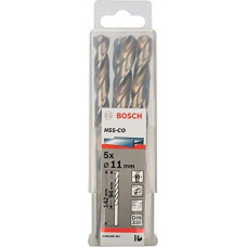 Bosch Metal twist drill HSS-Co, DIN 338,  11.0mm (5 pieces, working length 94mm)