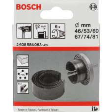 Bosch hole saw set,  46-81mm, for aluminium (6 pieces, working length 32mm)