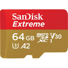 Sandisk microSDXC           64GB Extreme A2 C10 V30 UHS-I U3