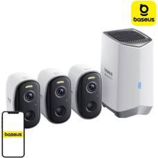 Baseus N1 Baseus 2K outdoor camera set of 3 (white)