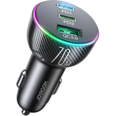 Joyroom Car charger Joyroom JR-CL26, 2x USB-C PD, 1x USB 70W (black)