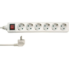 REV Socket line 6-fold 1,4 m w. switch white