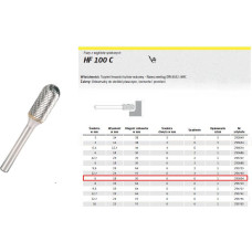 Klingspor FREZ DO METALU HF 100 C FI=6,0x18mm TRZPIEŃ 6mm TYP WRC, WALCOWO-KULISTY