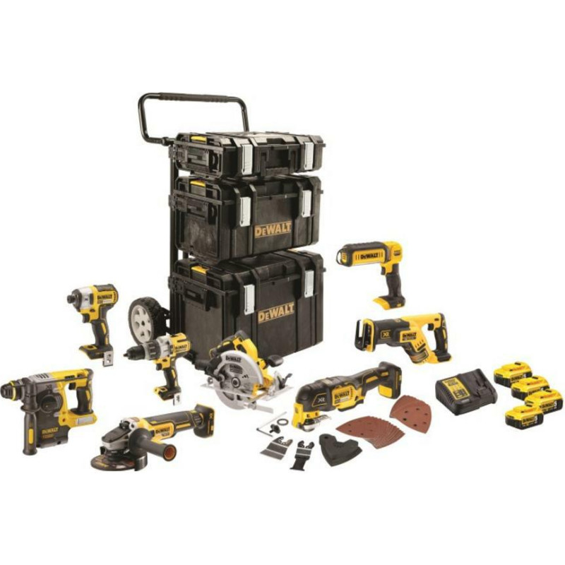 Dewalt .ZESTAW COMBO 18V (DCD996+DCF887+DCG405+DCH273+DCS355+DCS367+DCS570+DCL050) 4x5,0Ah DCK853P4