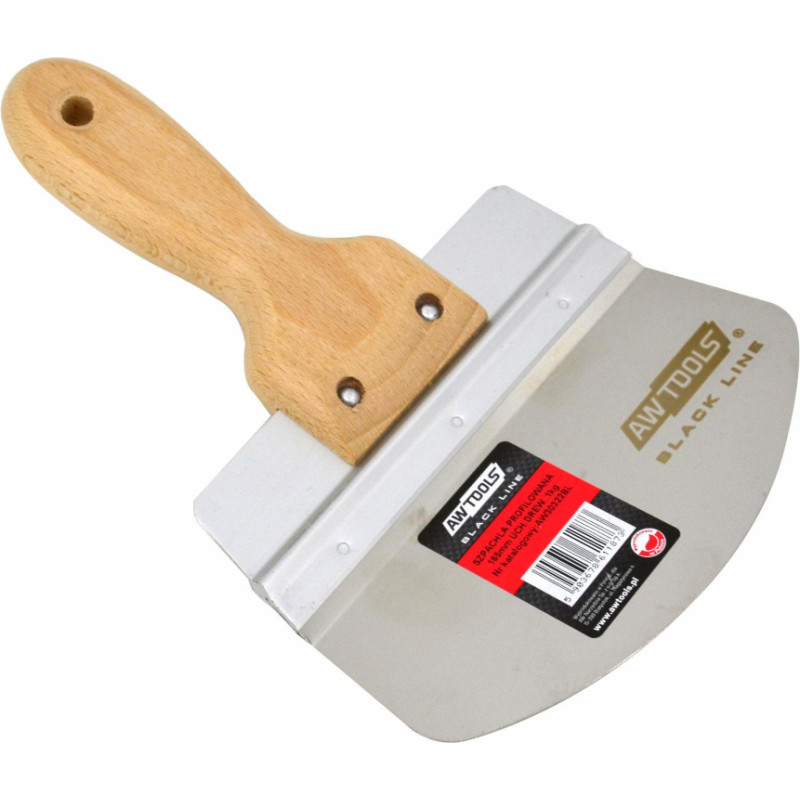 Awtools AW STAINLESS STEEL PLASTERING BUCKET SCOOP 165mm/ WOODEN HANDLE