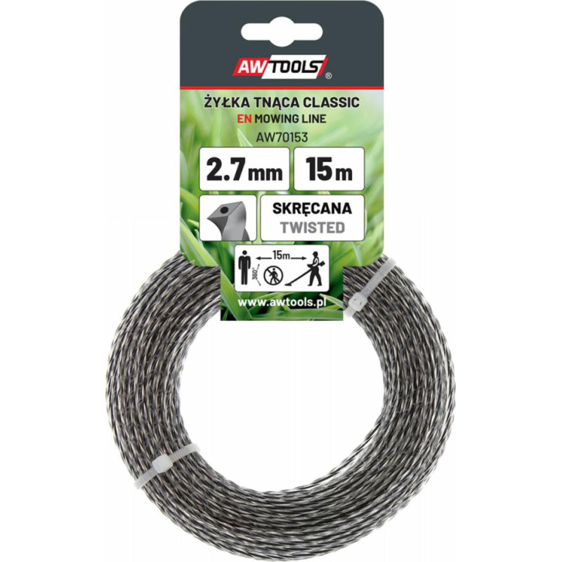 Awtools AW TRIMMER LINE CLASSIC  2,7x15m/ TWISTED