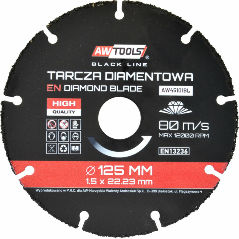 Awtools AW WOOD TCT CUTTING DISC 125mm