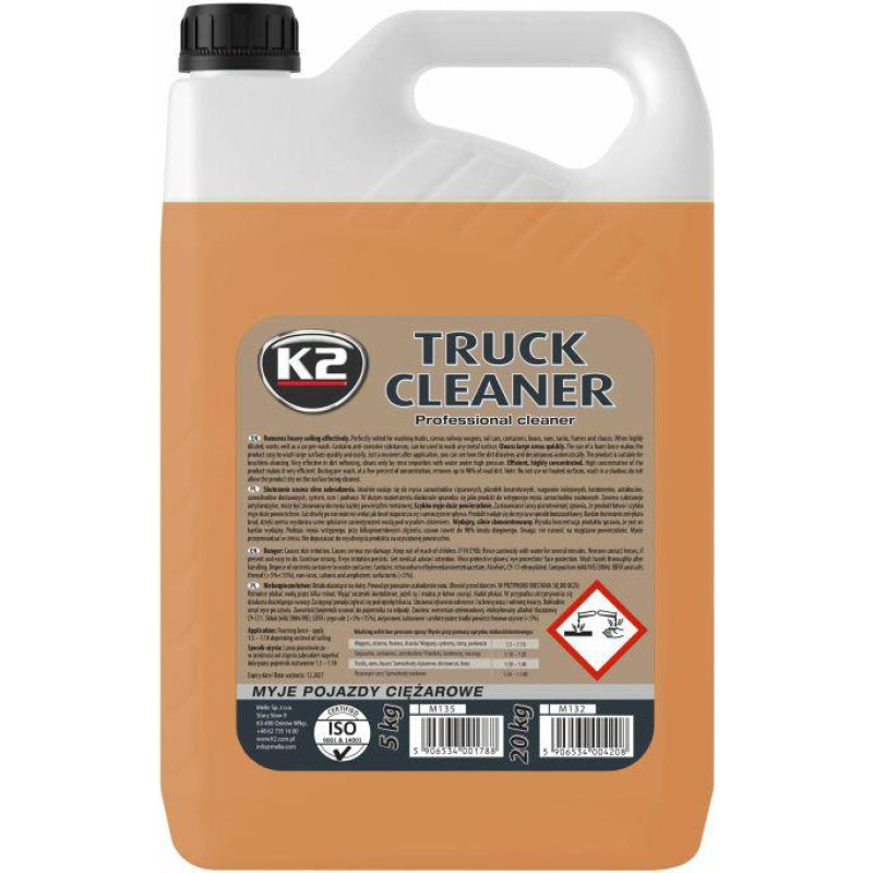 K2 ŚRODEK DO MYCIA PLANDEK ORAZ SILNIE ZABRUDZONYCH KAROSERII. TRUCK CLEANER 5KG