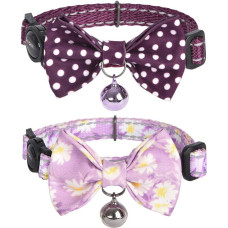 Dogness Collar set Dogness for cats 2 pcs (Calamus Purple/Polka Dot Purple)