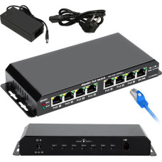 Extralink KRATOS | PoE Switch | 7x Gigabit PoE, 1x Uplink RJ45, Power Supply 24V 2.5A, 60W