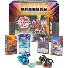 Spinmaster Spin Master Bakugan Baku-Tin Toy Figure (Premium Storage Box with Exclusive Darkus Sectanoid Bakugan and Additional Mystery Bakugan)