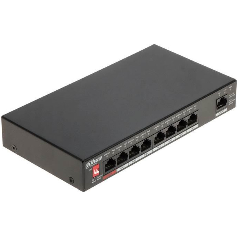 Dahua Switch|DAHUA|Type L2|Desktop/pedestal|Rack|1x10Base-T / 100Base-TX / 1000Base-T|PoE ports 8|96 Watts|DH-PFS3009-8ET1GT-96-V2