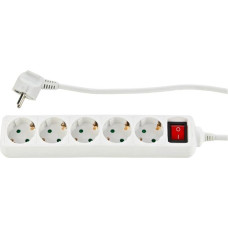 REV Socket line 5-fold 3,0 m w. switch white