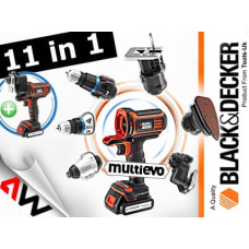 Black+Decker BLACK & DECKER MULTI-TOOL MULTIEVO MT218KB STARTER SET WITH DRILL DRIVE HEAD CASE