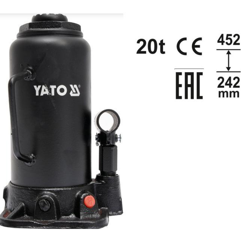 Yato DŹWIGNIK TŁOKOWY HYDRAULICZNY SŁUPKOWY 20T 242-452mm