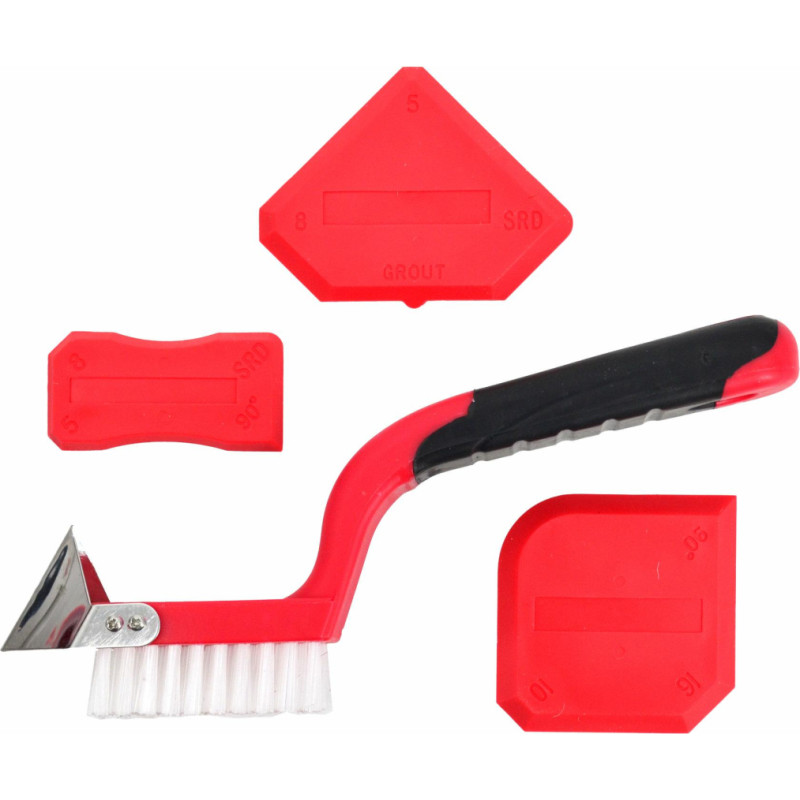 Awtools AW GROUTING & SILICONE TOOL SET 4pcs w/ SCRAPER