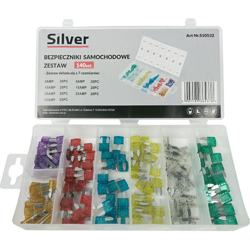 Silver FUSES 3-30A 130PCS /SILVER