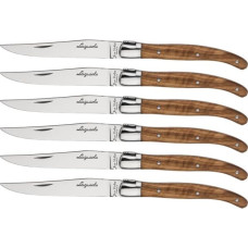 Laguiole Jean Dubost Laguiole      6 pcs. Steak Knife Set, Olive Wood