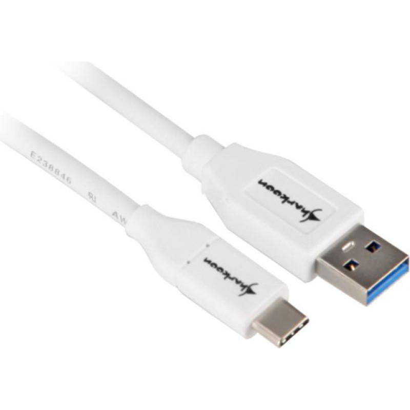 Sharkoon USB 3.1 Cable A-C - white - 1m