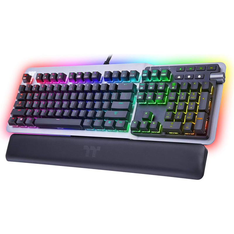 Thermaltake DE layout - Thermaltake ARGENT K5 RGB, gaming keyboard (titanium/black, Cherry MX RGB Speed Silver)