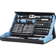 Hazet SmartCase bit set 2200SC-31, 73 pieces (black/blue, 1/4, with reversible ratchet)