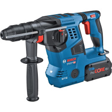 Bosch cordless hammer drill GBH 18V-28 CF Professional, with GDE 18V-16 (blue/black, 2x battery ProCORE18V 8.0Ah, Bluetooth, in L-BOXX)