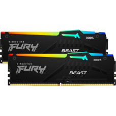 Kingston FURY DDR5 - 32GB - 6800 - CL - 34 (2x 16 GB) dual kit, RAM (black, KF568C34BBEAK2-32, FURY Beast RGB, INTEL XMP, AMD EXPO)