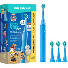 Happybrush ECO VIBE KIDS Paw Patrol + 3 Refills, Electric Toothbrush (light blue)