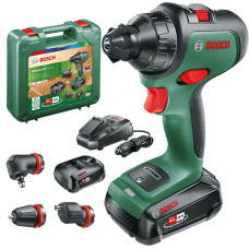 Bosch Cordless Drill AdvancedDrill 18, with attachments (green/black, 2x Li-Ion battery 2.5Ah, case)