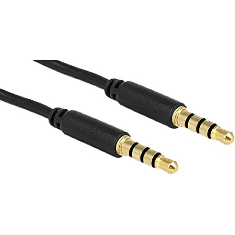 Delock cable Audio 3.5mm male/male 4-pin black 3.0m