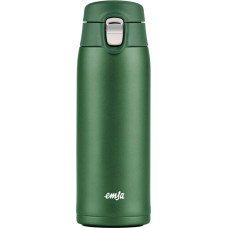 Emsa TRAVEL MUG light thermo mug (dark green, 0.4 liters, flip lid)