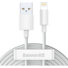 Baseus Simple Wisdom Data Cable Kit USB to Lightning 2.4A (2PCS/Set）1.5m White