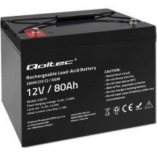 Qoltec AGM battery 12V 80Ah