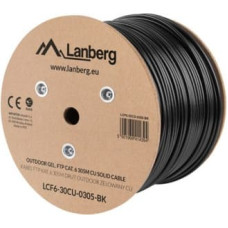 Lanberg Cable LAN FTP CAT-6 305M wire outdoor gel cu fluke, black