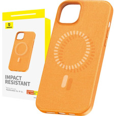 Baseus Magnetic Phone Case for iPhone 15 Baseus Fauxther Series (Orange)