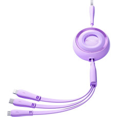 Joyroom 3in1 Joyroom Colorful USB to USB-C/Lightning/Micro USB cable 3.5A, 1m (purple)