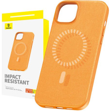 Baseus Magnetic Phone Case for iPhone 15 Pro Baseus Fauxther Series (Orange)