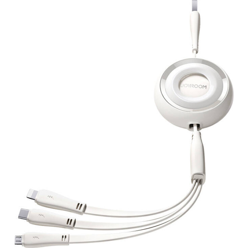 Joyroom 3in1 Joyroom Colorful USB to USB-C/Lightning/Micro USB cable 3.5A, 1m (white)