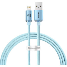 Baseus Kabel USB do iP Baseus Crystal Shine, 2.4A, 1.2m (niebieski)