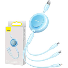 Baseus Bright Mirror 2, USB 3-in-1 cable for micro USB / USB-C / Lightning 3.5A 1.1m (Sky blue)