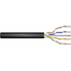 Digitus Installation cable U/UTP cat. 5e, PE wire, external gelled, black, 305m (reel)