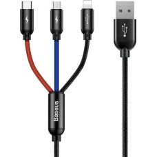 Baseus Rapid USB Cable 3in1 Type C / Lightning / Micro 3A 1,2M - Black