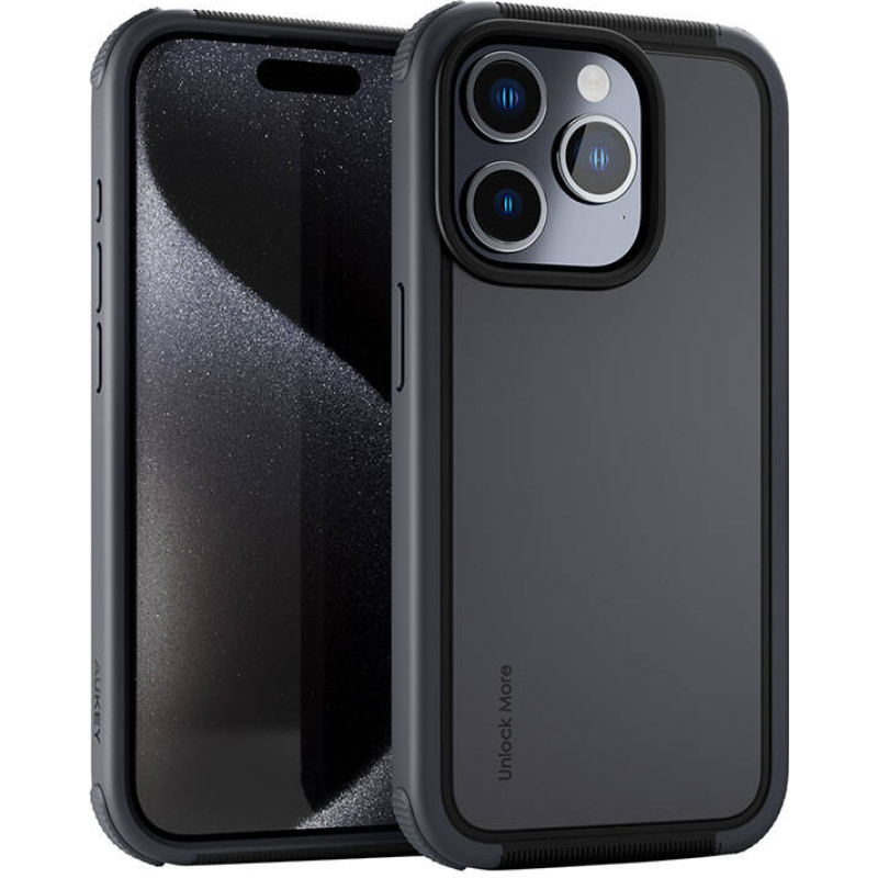 Aukey PC-UG10C case for iPhone 15 Pro (dark gray)