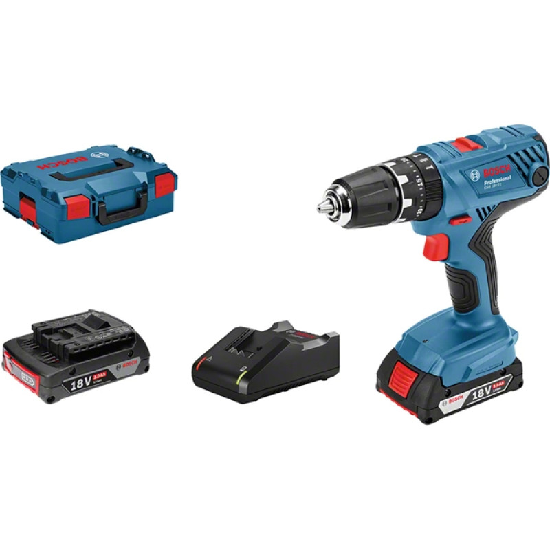 Bosch GSB 18V-21 PROFESSIONAL 1800 RPM Beraktė 1,2 kg Juoda, Mėlyna, Raudona