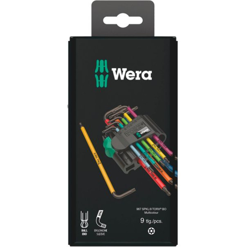 Wera 967/9 TX BO SB L-key set, Blacklaser