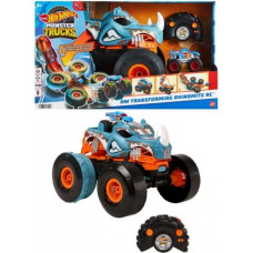 Hot Wheels Monster Trucks HW Transforming Rhinomite RC in 1:12 Scale with 1:64 Scale Toy Truck