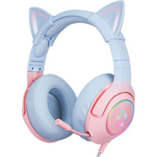 Onikuma Gaming headset K9 7.1 RGB Surround cat-ear USB pink-blue